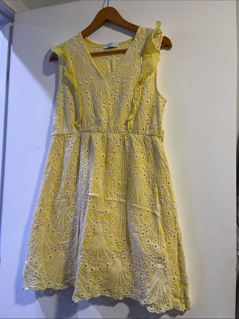 Yellow Eyelet Ruffle Kids Dress by Everly